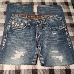 Rock Revival Men's Designer Jeans Distressed